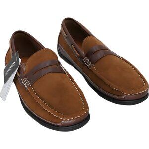 Aston Marc Penny Loafers Tan Slip-On Shoes Smart Casual Men's US 10M